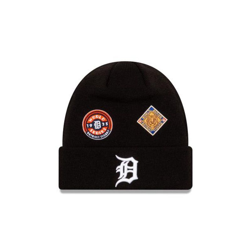 MLB Detroit Tigers World Series Patch Cuff Knit (RDK7624) - Blue New Era Beanies